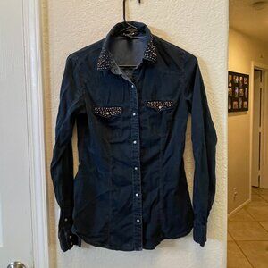 Forever 21 button down jean top